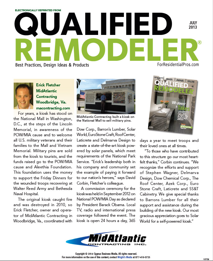 Qualified Remodeler helping the community