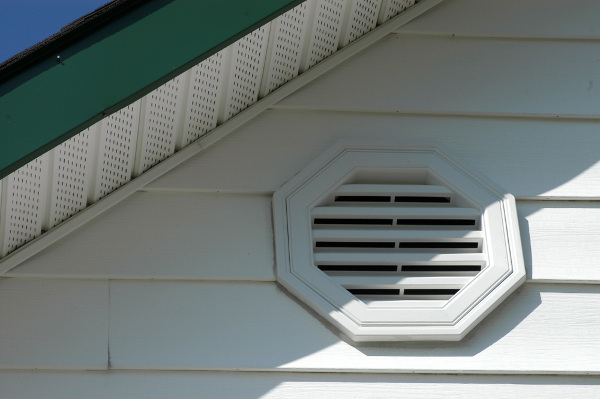 closeup of soffit and attic ventilation window