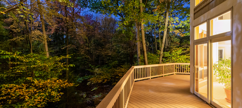deck in fall during night