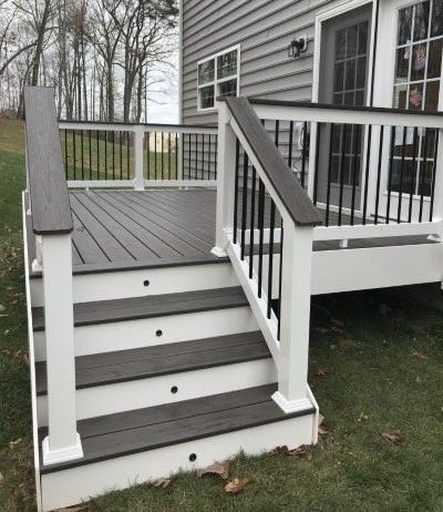 gray and white colored composite deck made by MidAtlanic Contracting